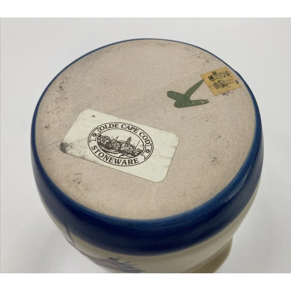 Vtg Olde Cape Cod Stoneware Pottery Snowman Warmer Wax‎ Melt Hand Painted Winter